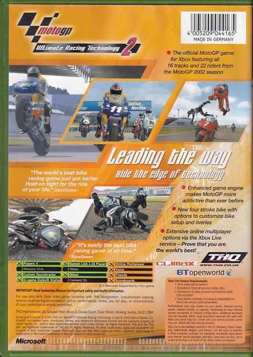 MotoGP Ultimate Racing Technology 2 - XBOX (B Grade) (Genbrug)